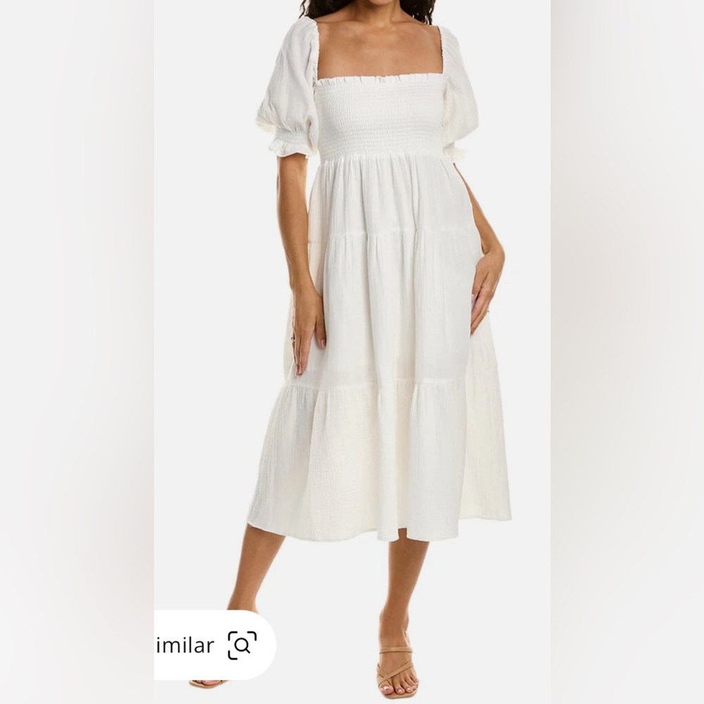 OPT Frankie midi dress in white 100% cotton